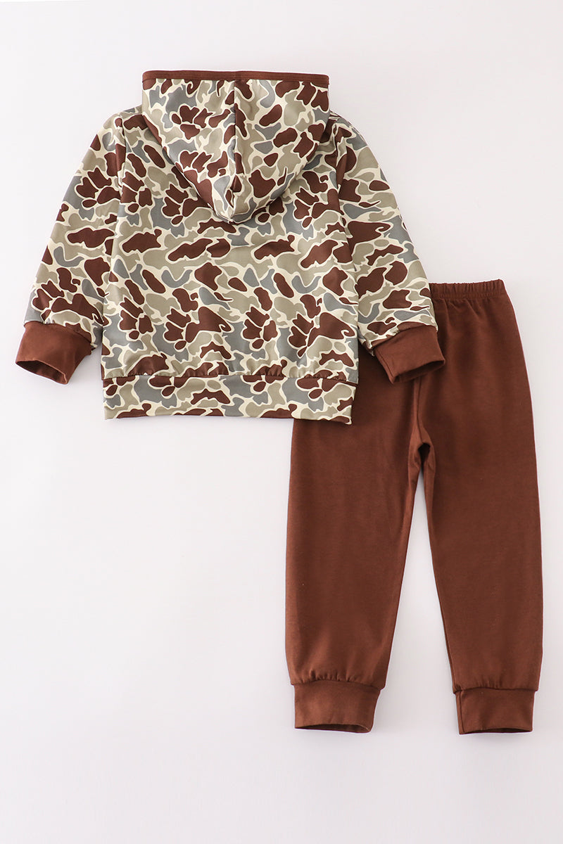 Camouflage boy hoodie set