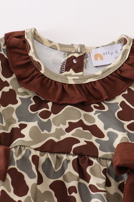 Camouflage girl ruffle bubble