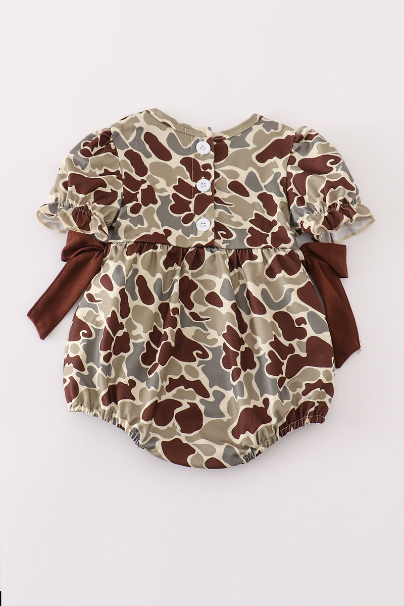 Camouflage girl ruffle bubble