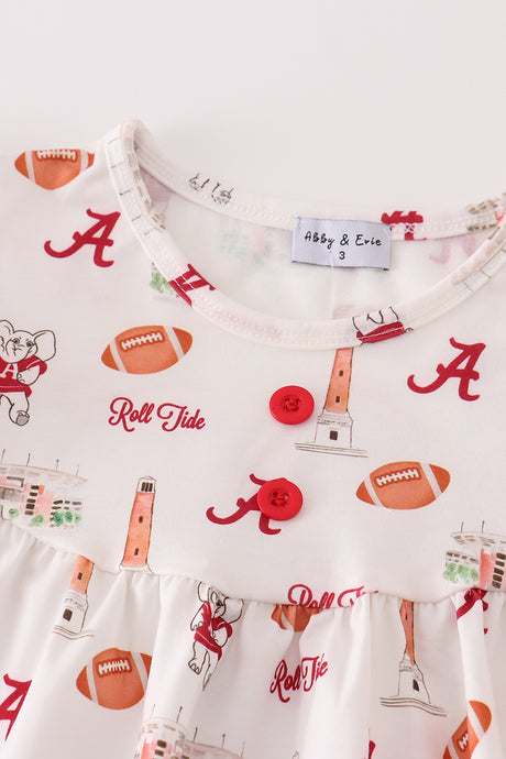 Maroon roll tide football girl set