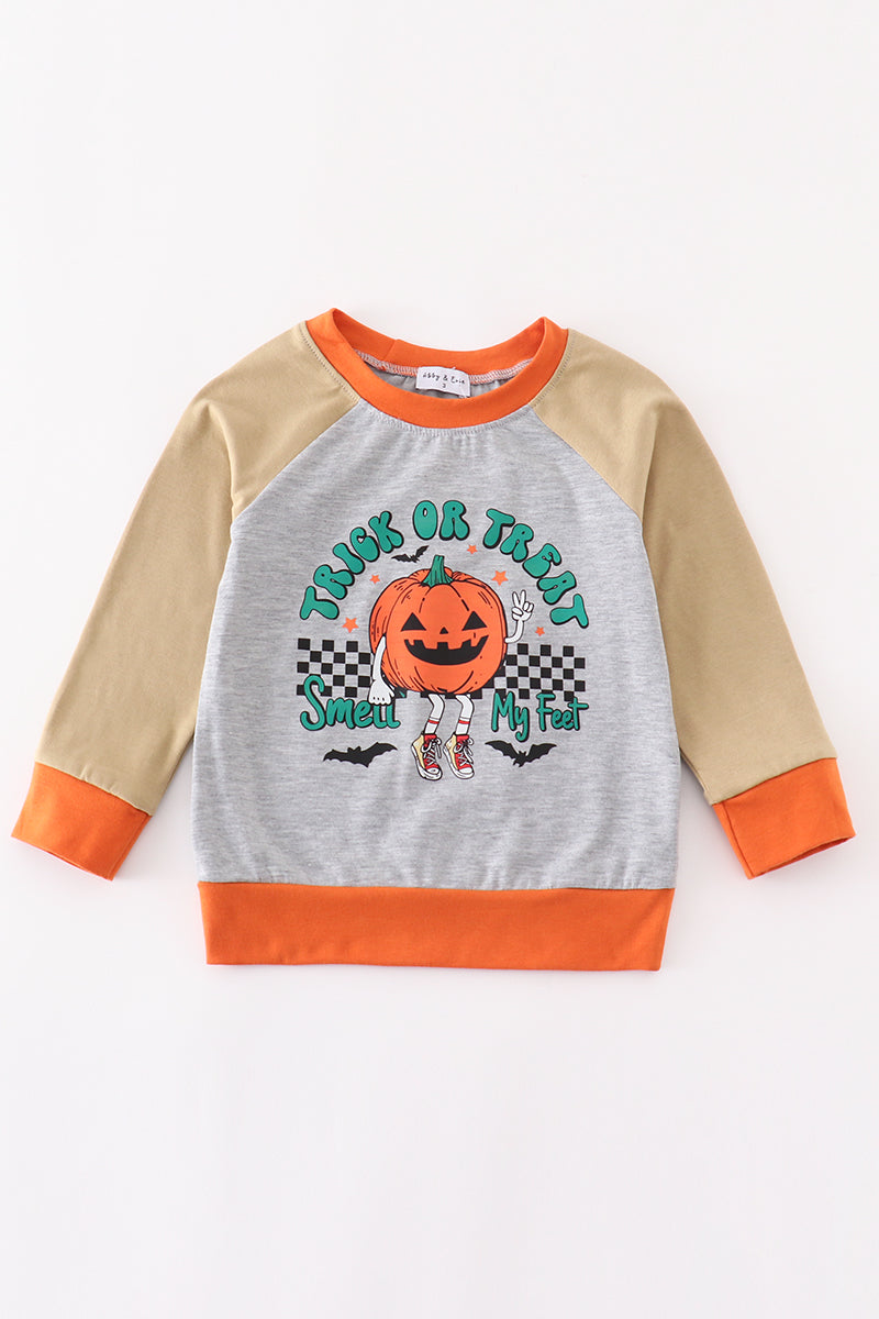 Halloween pumpkin boy top