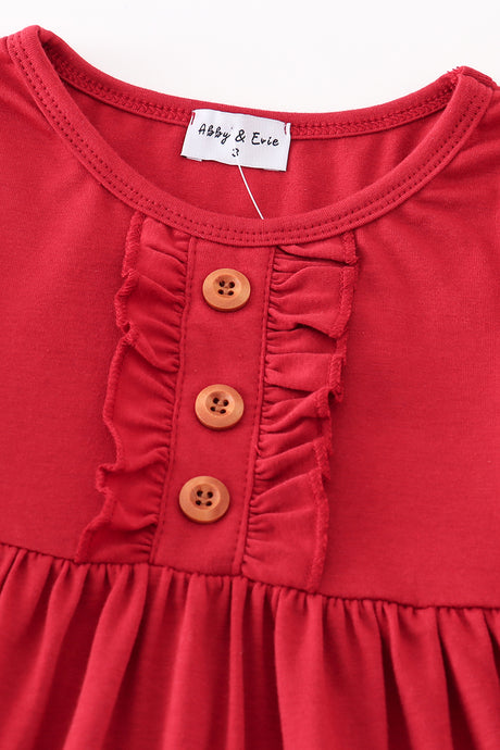 Maroon ruffle girl dress