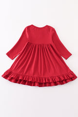 Maroon ruffle girl dress