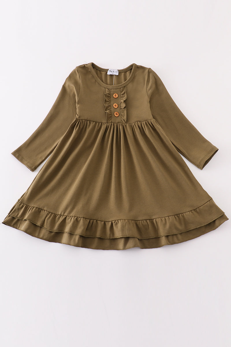 Forest ruffle girl dress