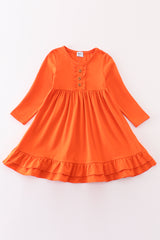 Orange ruffle girl dress