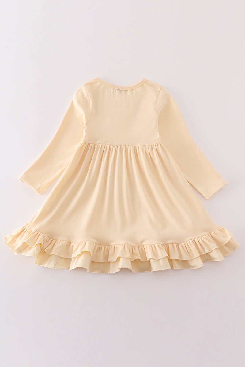 Cream ruffle girl dress