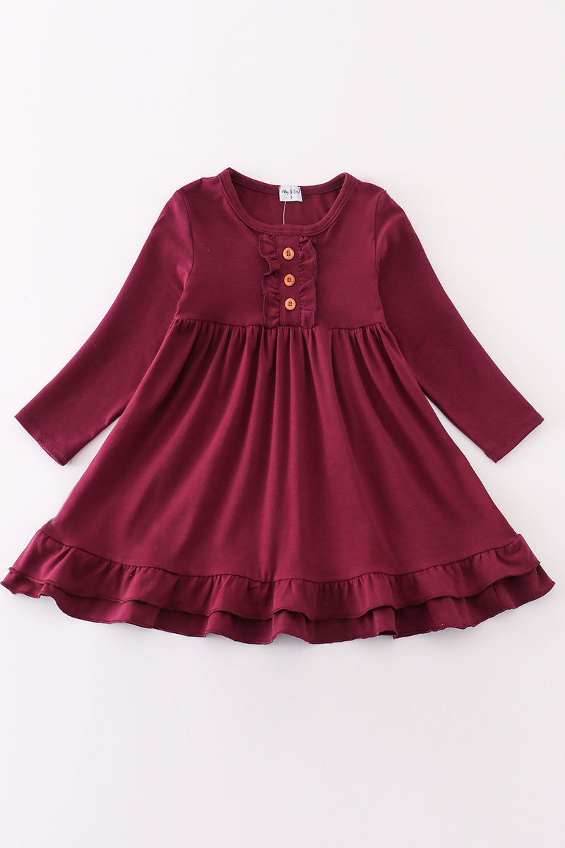 Purple ruffle girl dress