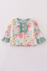 Floral print ruffle romper