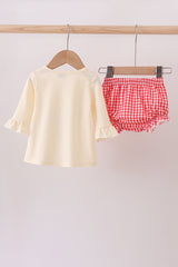 Beige reindeer sequin bloomer set