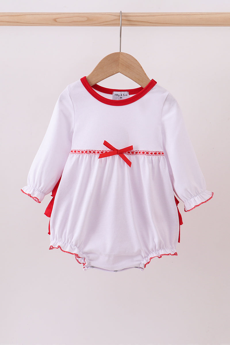 White bow ruffle bubble