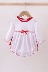 White bow ruffle bubble