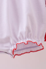 White bow ruffle bubble