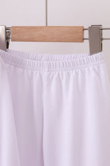 White ruffle pajamas pants set