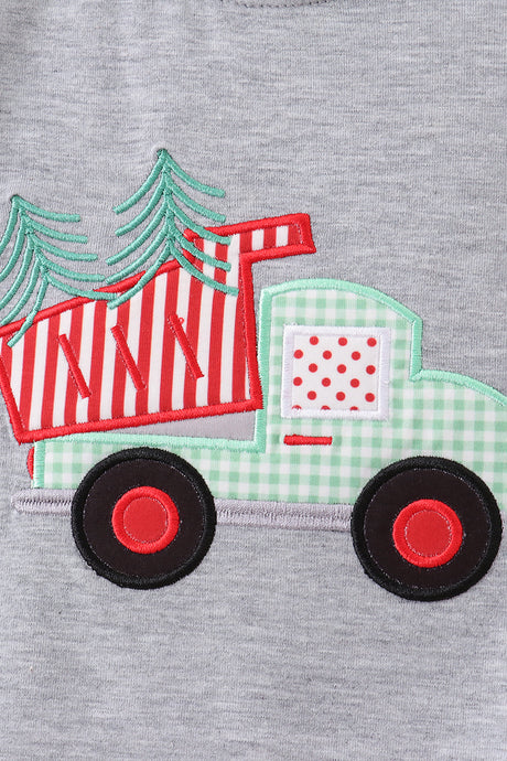 Green tree tractor applique top