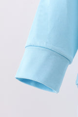 Blue snowman applique top