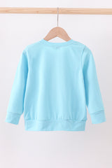 Blue snowman applique top