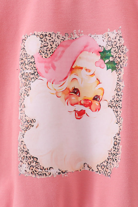 Pink santa claus print top