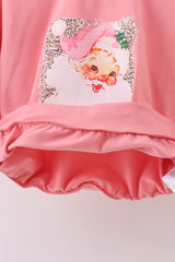 Pink santa claus print top