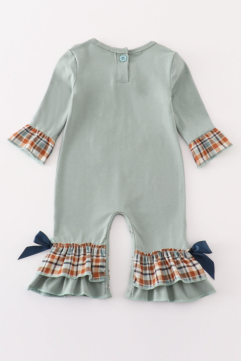 Sage duck applique ruffle girl romper