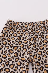 Forest tree applique leopard ruffle pants set