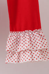 Navy christmas santa cookie milk embroidery ruffle pants set