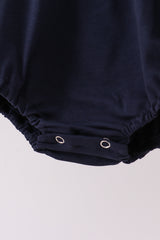 Navy christmas santa claus embroidery ruffle bubble