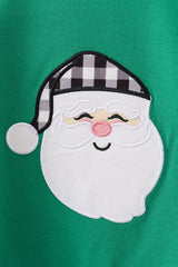 Green santa claus applique romper