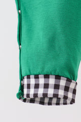 Green santa claus applique romper