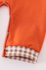 Rust deer embroidery romper
