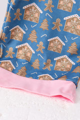 Pink christmas nutcracker print mom pajamas pants