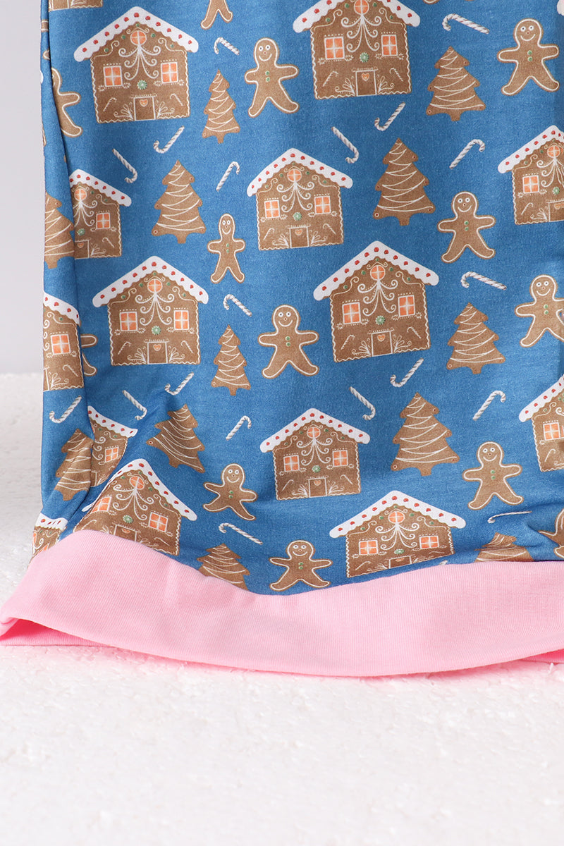 Pink christmas nutcracker print mom pajamas pants