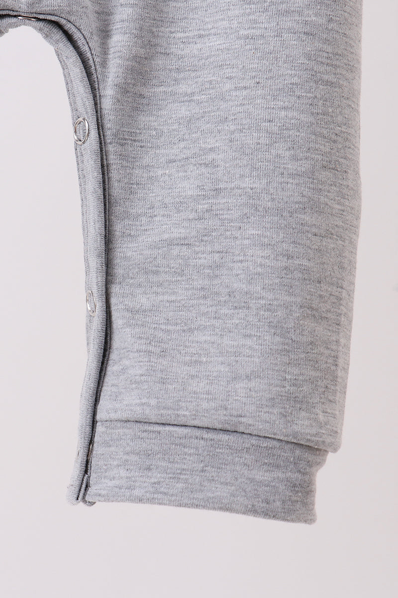 Grey reindeer applique romper