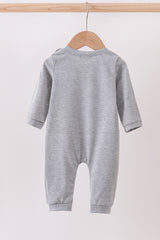 Grey reindeer applique romper