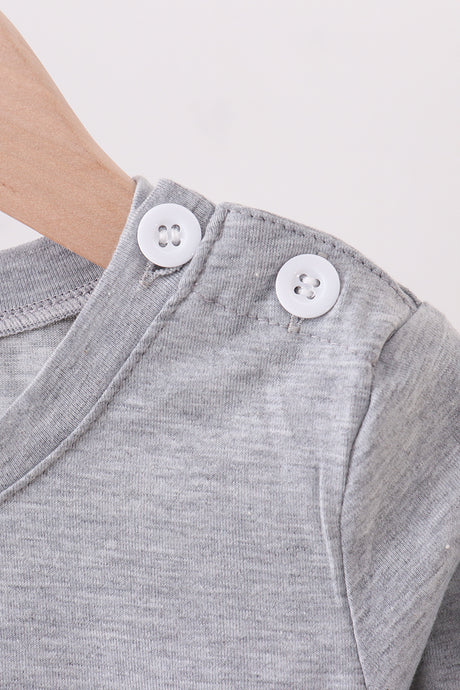 Grey reindeer applique top