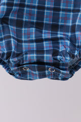Navy nativity embroidery plaid bubble