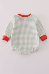 Fox embroidery gingham bubble