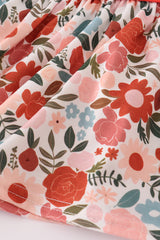 Fox embroidery floral print bloomer set