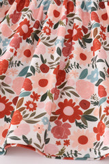 Fox embroidery floral print pants set