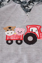 Camouflage farm tractor applique pants set