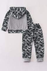 Camouflage farm tractor applique pants set