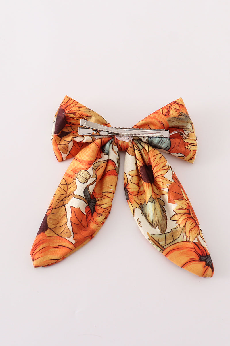 Pumpkin print hair sailor bow