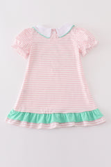 Pink stripe turkey applique girl dress