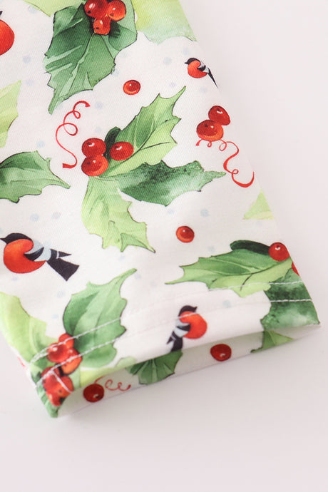 Christmas holly print girl set