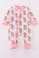 Pink stripe cindy lou who print  Zipper girl romepr