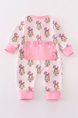 Pink stripe cindy lou who print  Zipper girl romepr