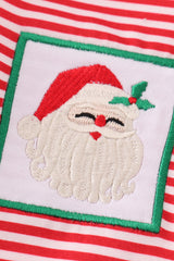 Red stripe christmas santa claus zipper boy romper