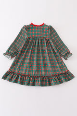 Green plaid girl gown