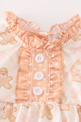 Beige gingerbread girl ruffle bubble