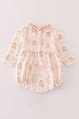 Beige gingerbread girl ruffle bubble