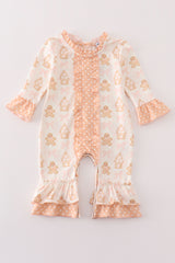 Beige gingerbread girl romper